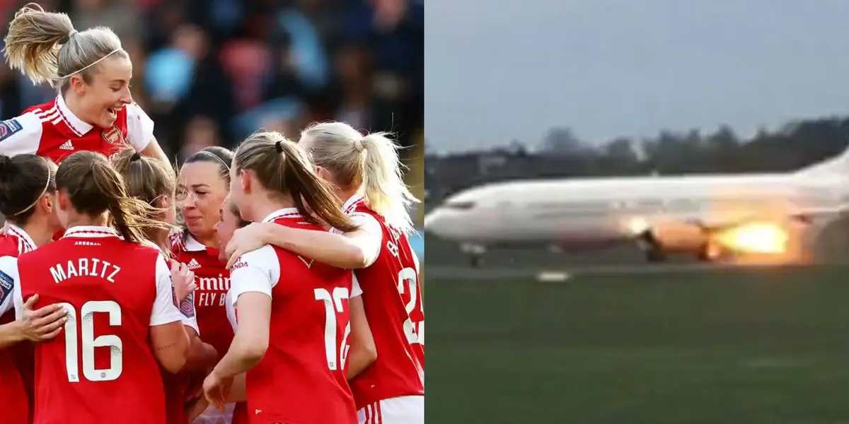 El avión tuvo que ser evacuado debido a un incendio antes de despegar.