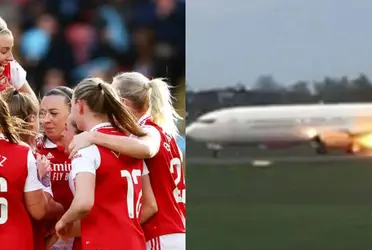 El avión tuvo que ser evacuado debido a un incendio antes de despegar.