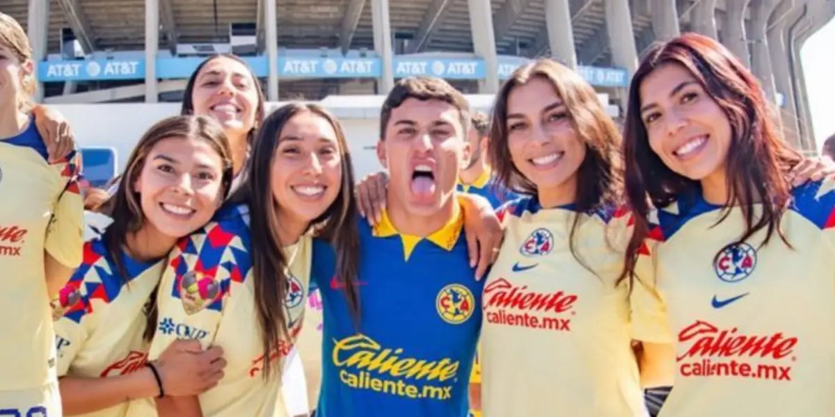 El jugador de las Águilas mostró tener una buena relación con sus compañeras de la rama femenil.