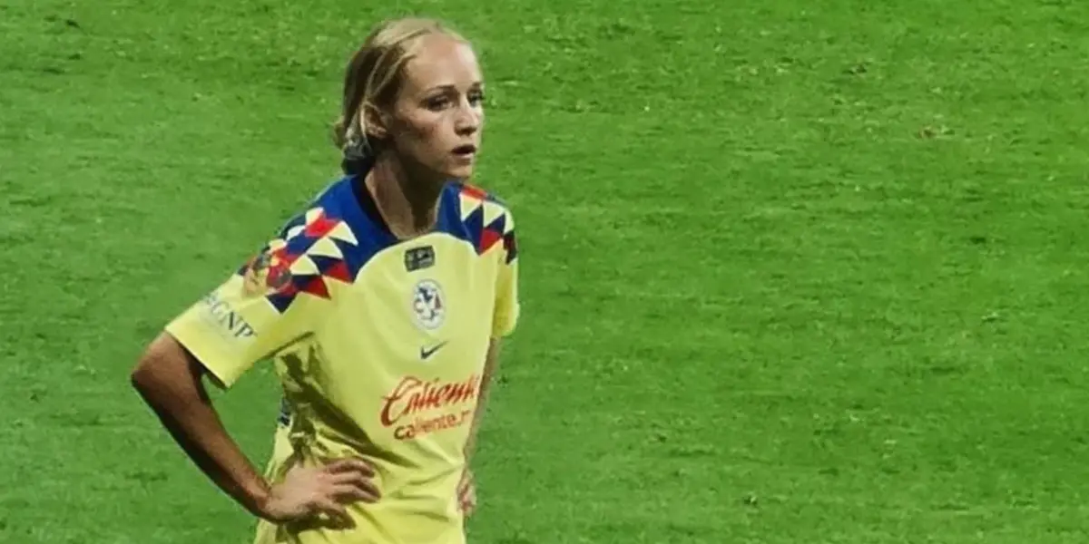 La jugadora americanista está lesionada y tras esto no estuvo en el partido ante el Rebaño.