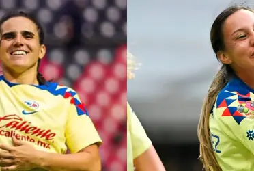 La jugadora americanista lanzó un pequeño chiste luego del gol de su compañera.