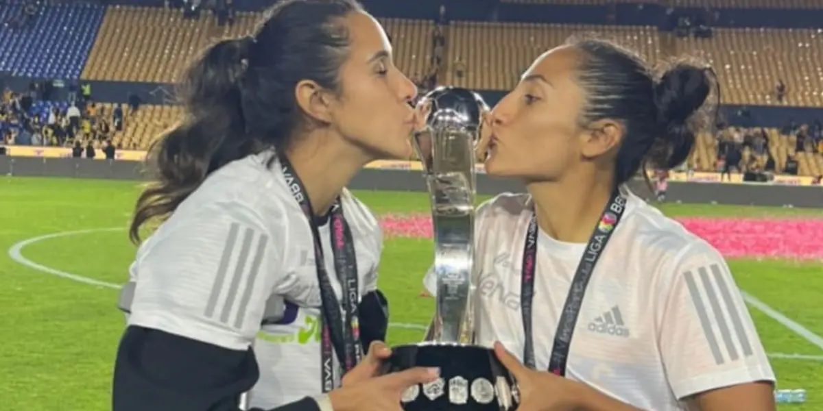 La jugadora del conjunto felino felicitó a su esposa y futura mamá de sus gemelos.