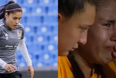 La jugadora del conjunto felino no pudo evitar el llanto tras la derrota.