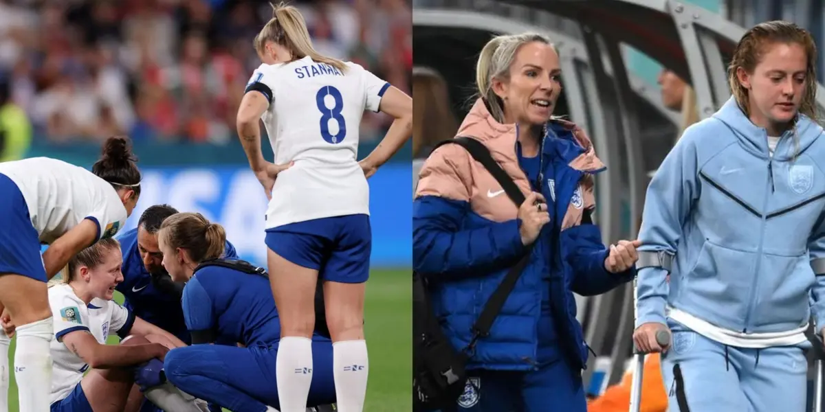 La jugadora inglesa salió lesionada en el partido contra Dinamarca.