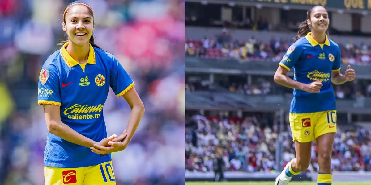 La jugadora le anotó gol al conjunto merengue este domingo en el Azteca.