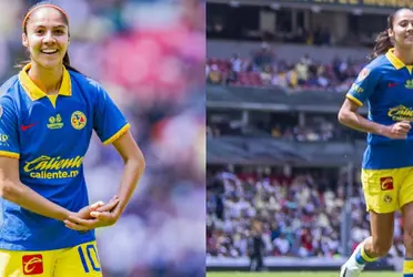 La jugadora le anotó gol al conjunto merengue este domingo en el Azteca.