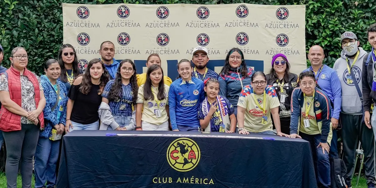 La nueva jugadora de las Águilas convivió con algunos seguidores americanistas.