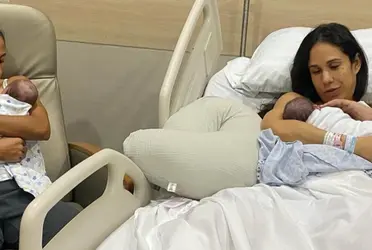 Por medio de las redes sociales se dio la noticia del nacimiento de los gemelos.